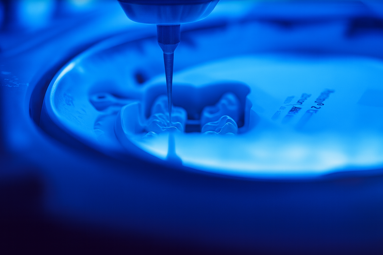 In-house dental laboratory milling a custom restoration